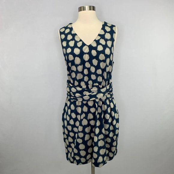 Theory Ruchia Ikat Dot Sleeveless Silk Mini Dress Silk Blend - Picture 3 of 12